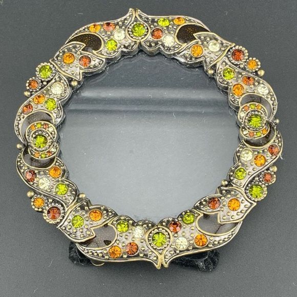 Beautiful Embellished Crystal Rhinestone Round Picture Frame Home Decor Gift - Picture 5 of 9